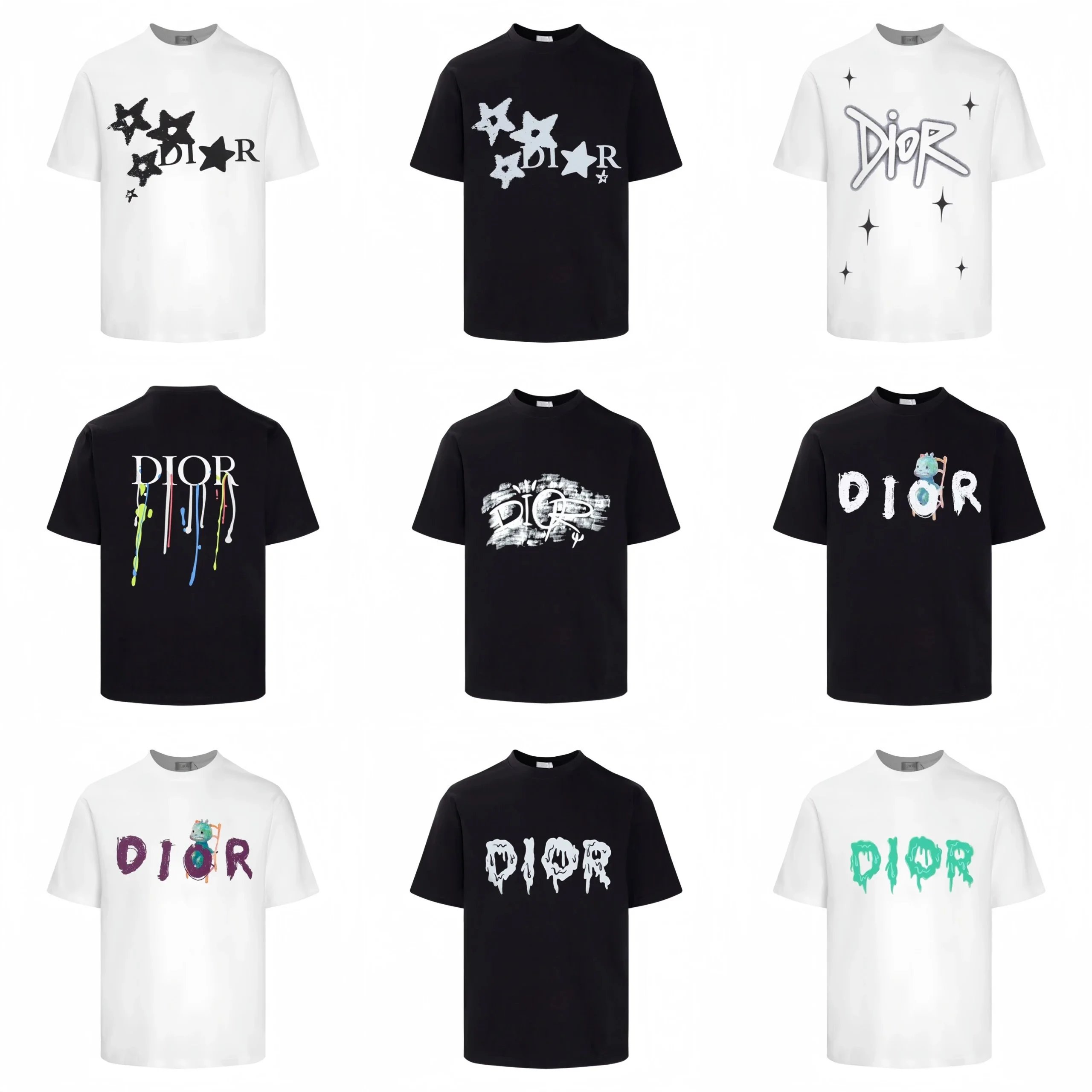 Dior Graffiti Print T-Shirt [32 styles] | 7695676473