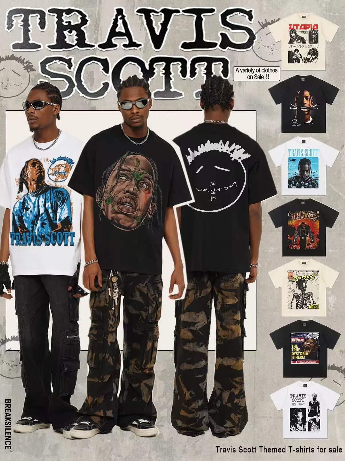 Travis Scott Themed T-Shirts [40 styles] | 7644460057