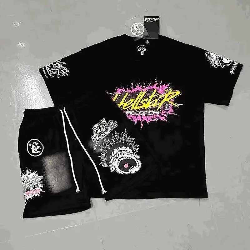 Hellstar Records Flame Graphic T-Shirt/Shorts Set [40 styles] | 7521824804